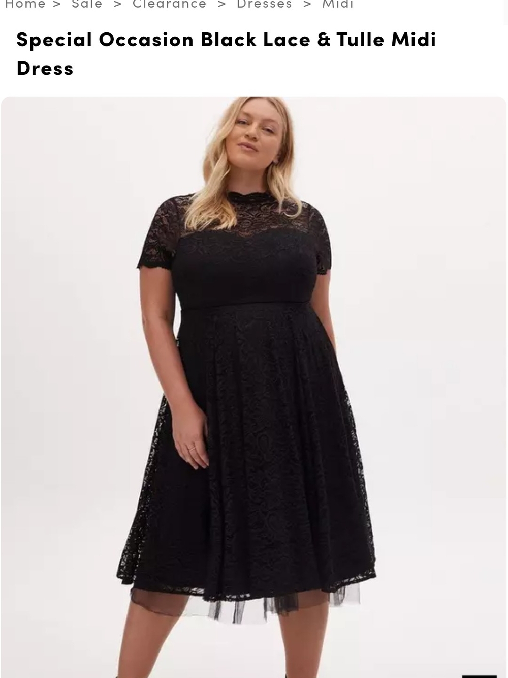 Torrid Size 22 Black Lace & Tulle Midi Dress